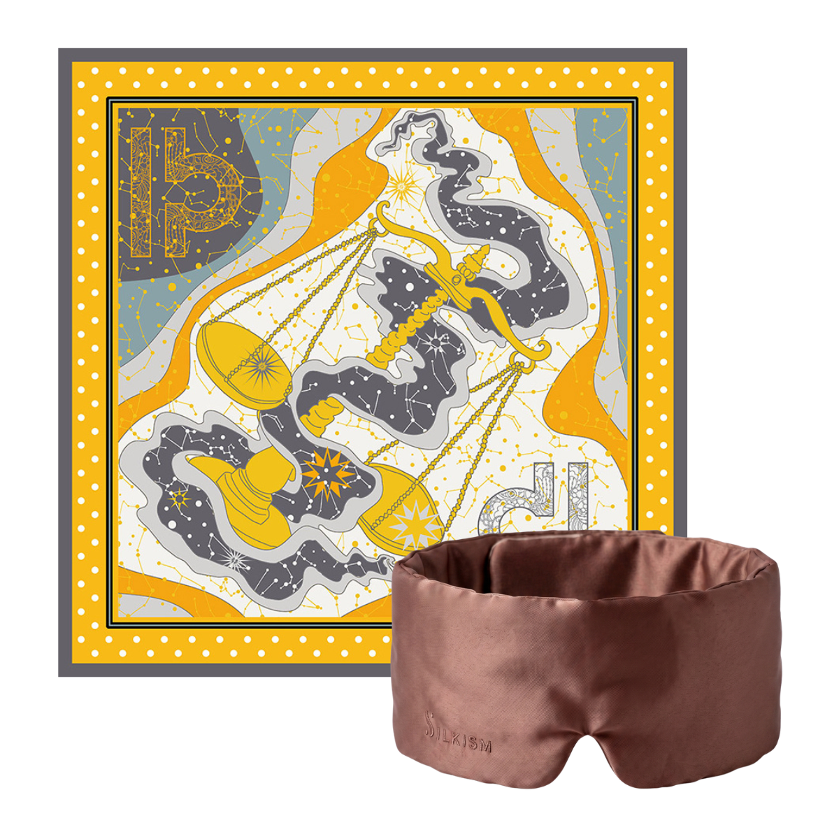 【Bundle Offer】Premium Silk Sleep Mask + Silk Zodiac Scarf