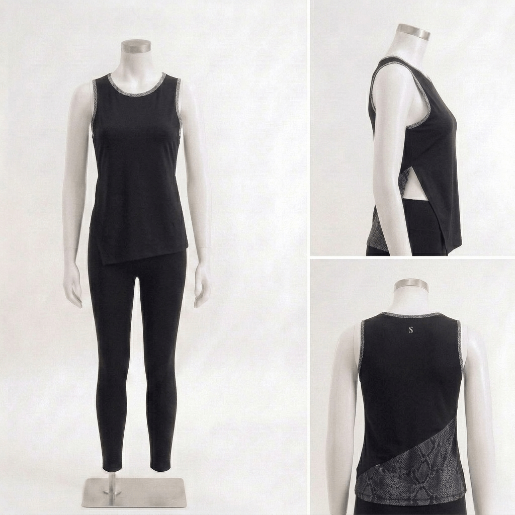 Printed Panelled Tank - Snake Skin