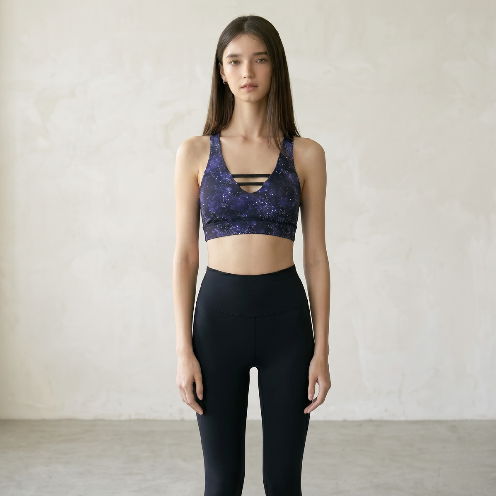 Symmetry Cross-Back Sports Bra - Galaxy