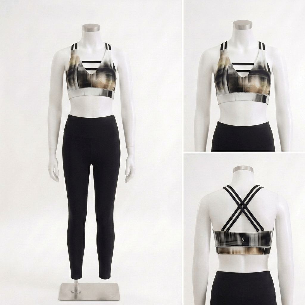 Symmetry Cross-Back Sports Bra - Splatter Print