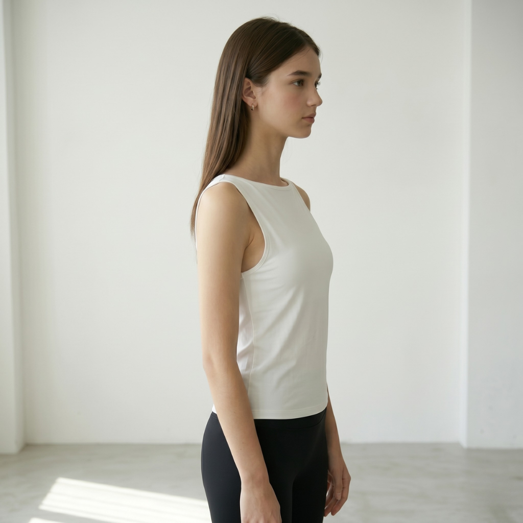 Ballet Cross-Back Tank Top - White