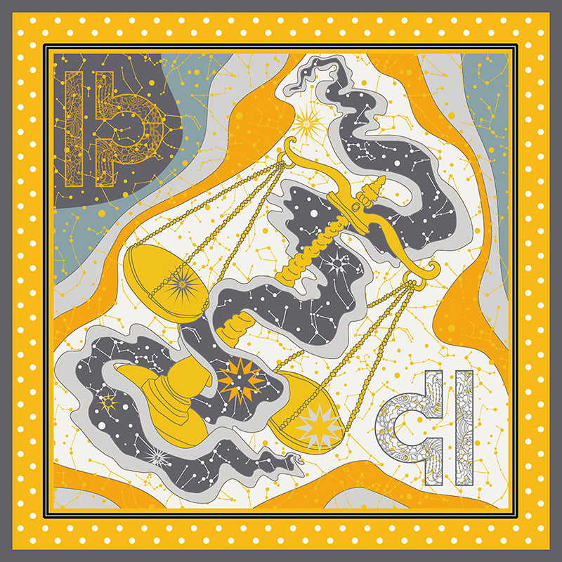 Zodiac silk scarves - Libra