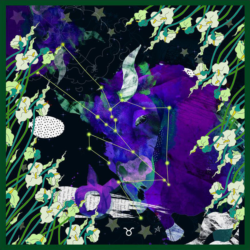 Zodiac silk scarves - Taurus