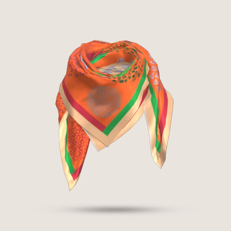 Silk scarves - kaleidoscope Orange