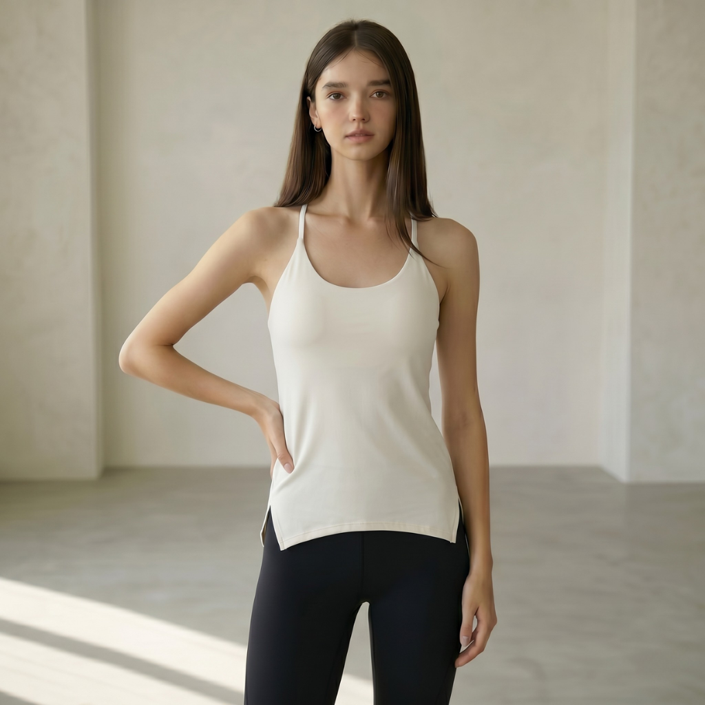 Nexus Cross-Back Padded Cami Top - White