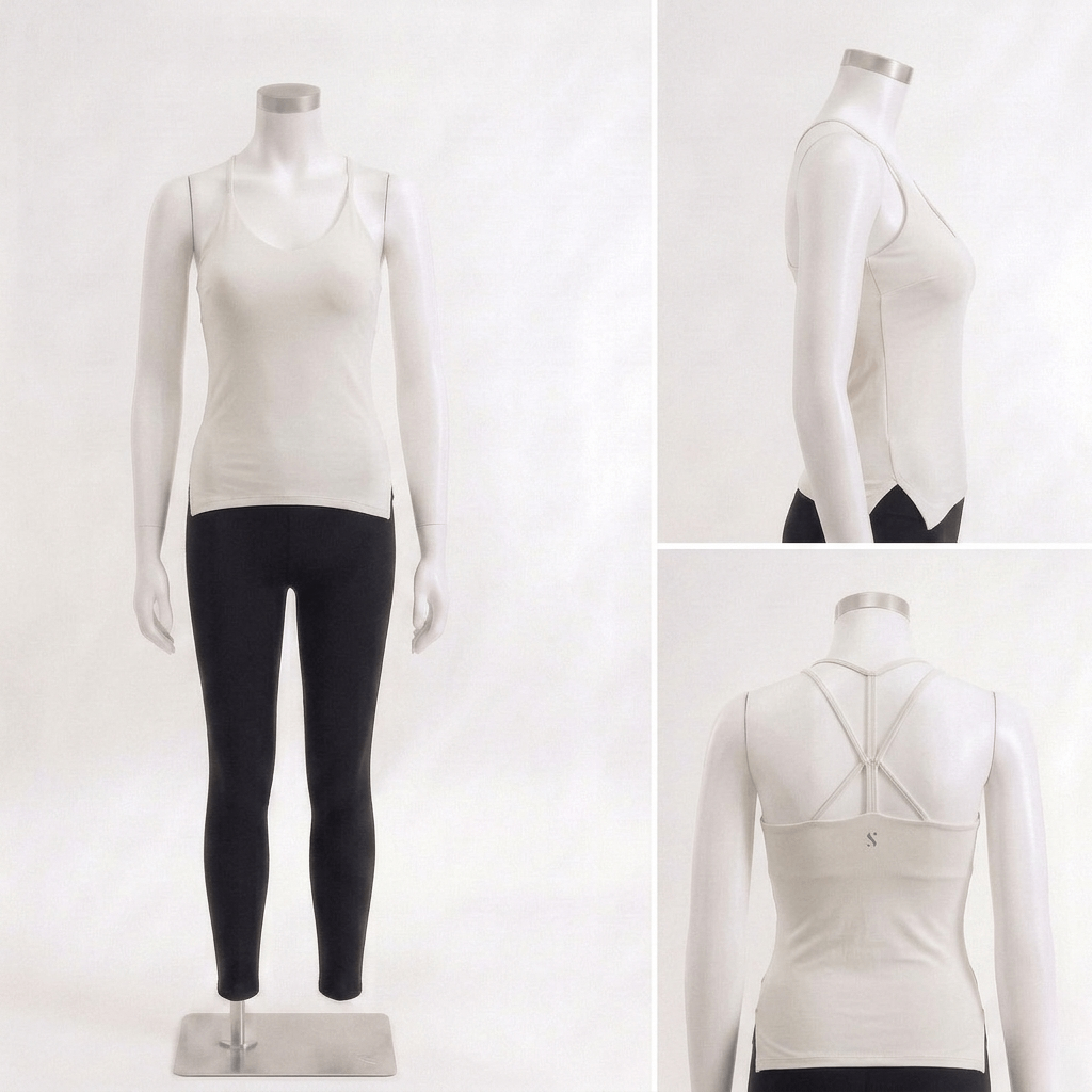 Nexus Cross-Back Padded Cami Top - White