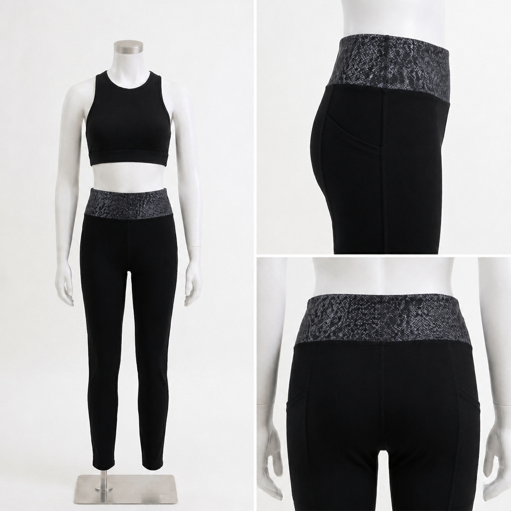 Stretch Reversible Leggings - Snake Skin