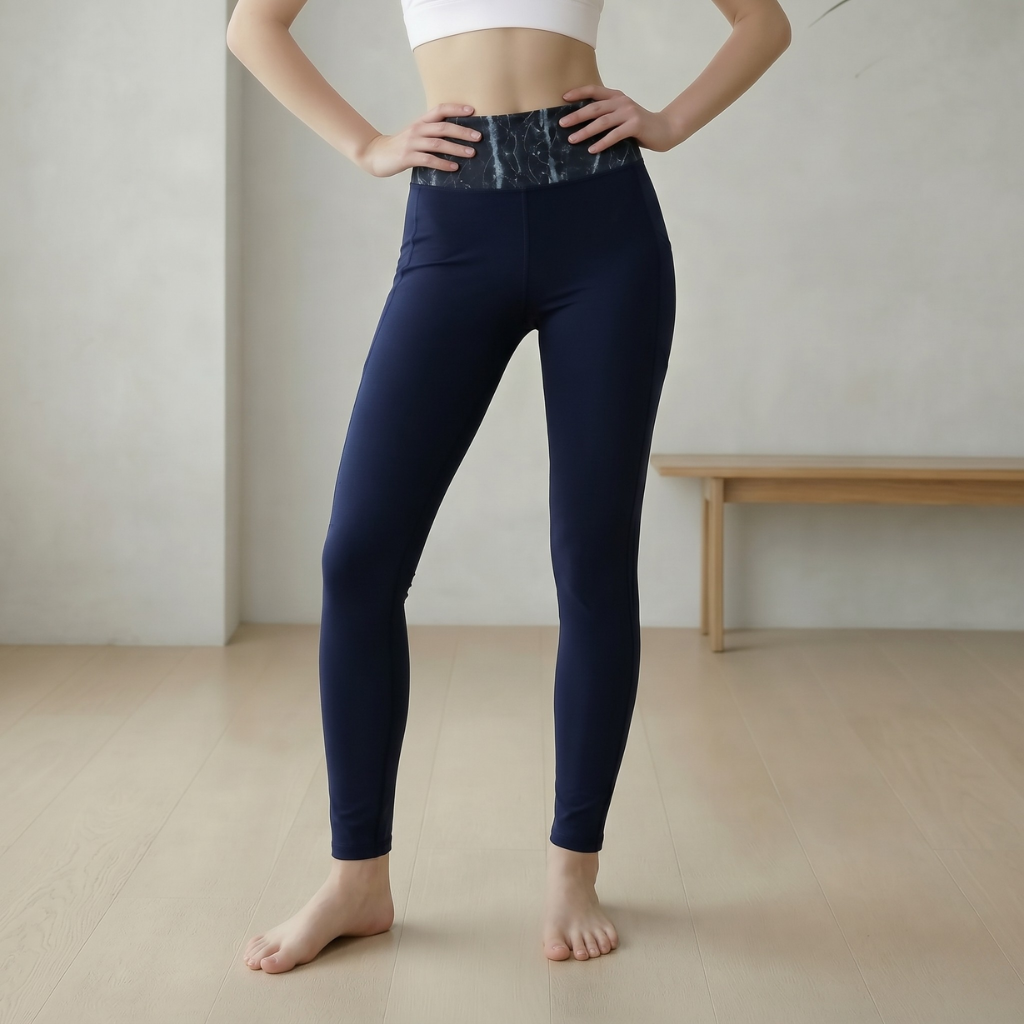 Stretch Reversible Leggings - Navy Storm