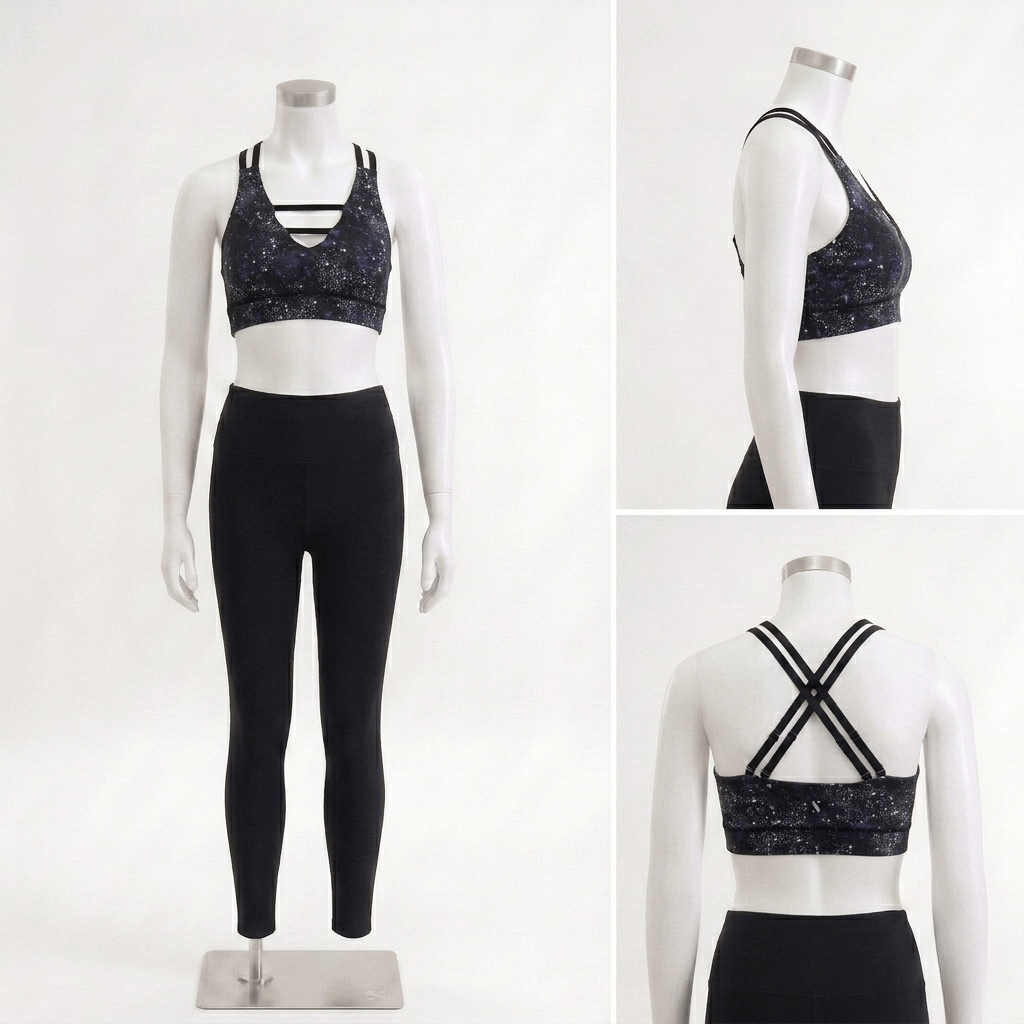 Symmetry Cross-Back Sports Bra - Galaxy