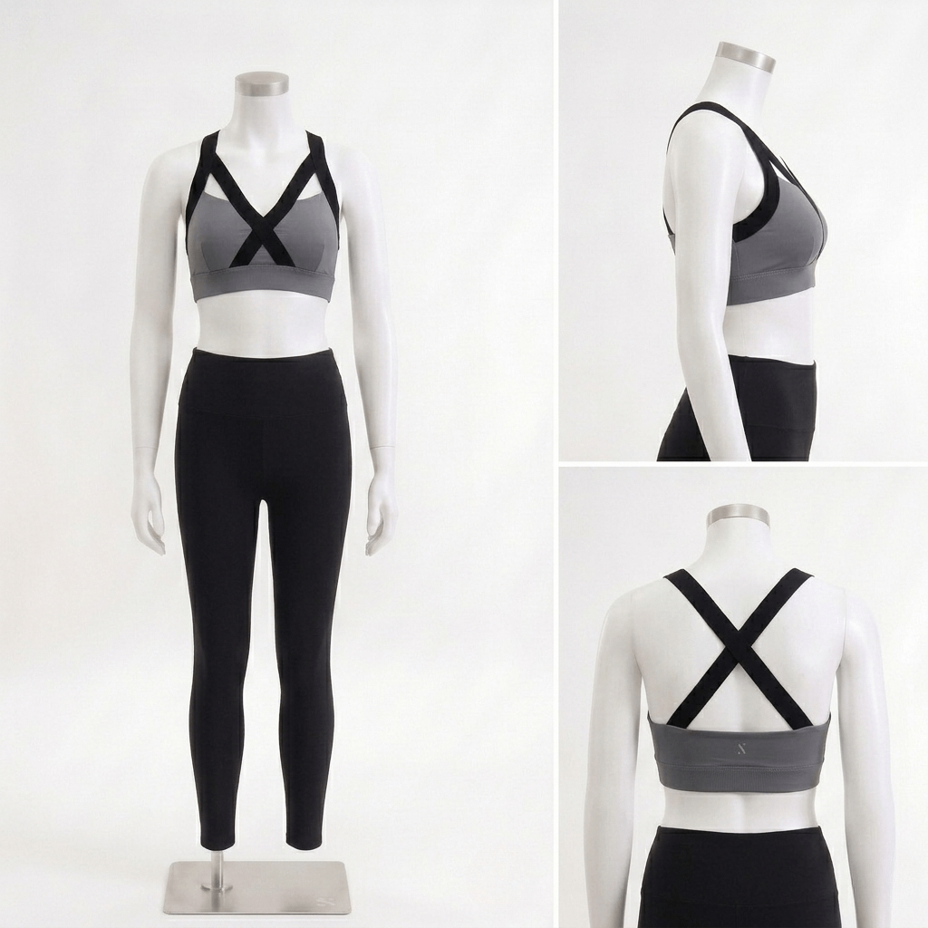 Classic Silhouette Sports Bra - Silver Grey
