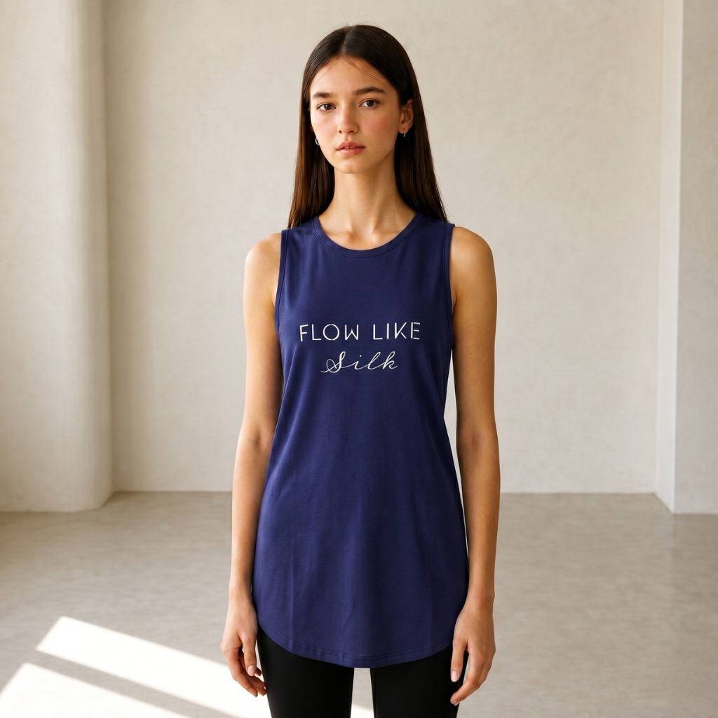 Flow like silk T-shirt - Navy