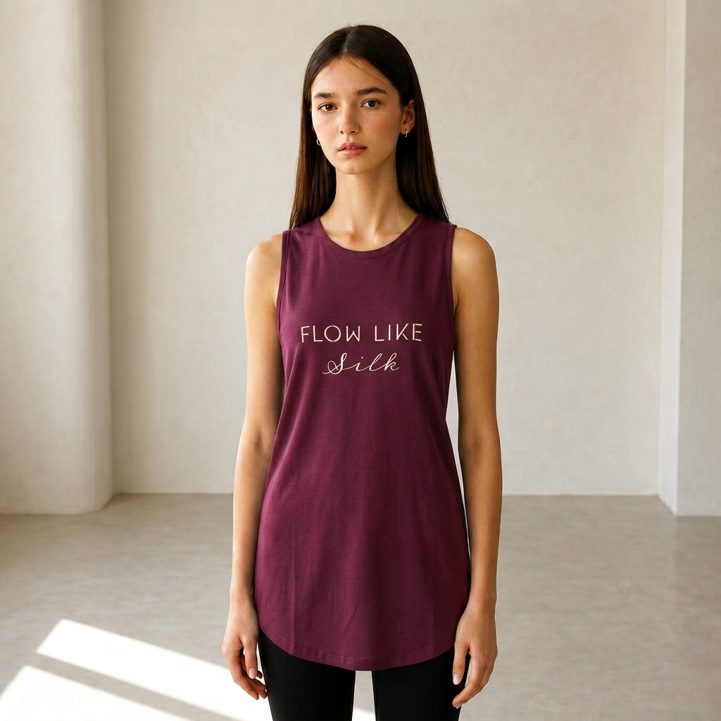 Flow like silk T-shirt - Red wine