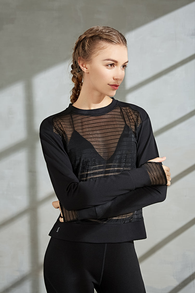 Mesh Sweatshirt - Black