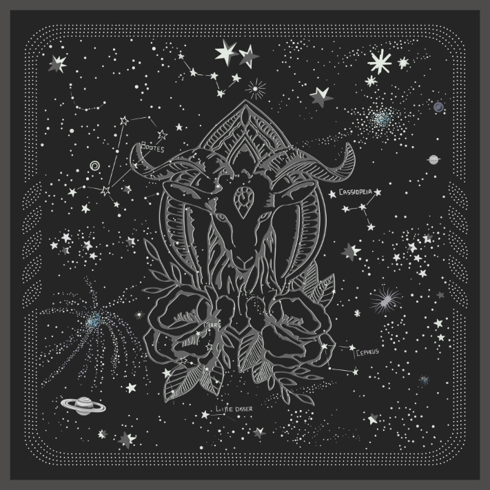 Zodiac silk scarves - Aries