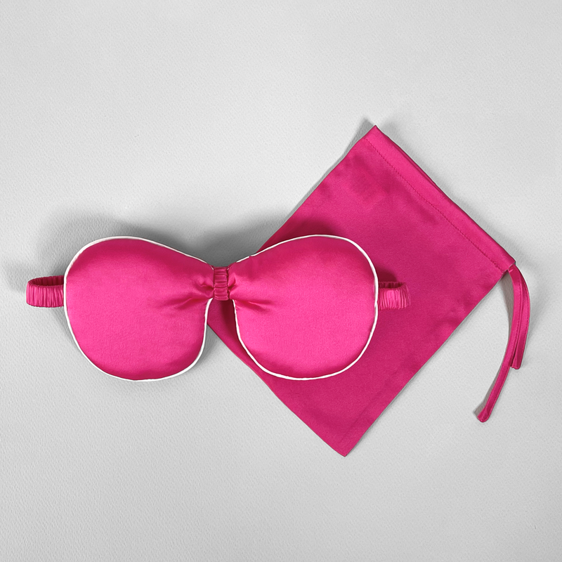 Ribbon Eye Mask - Azalea Pink