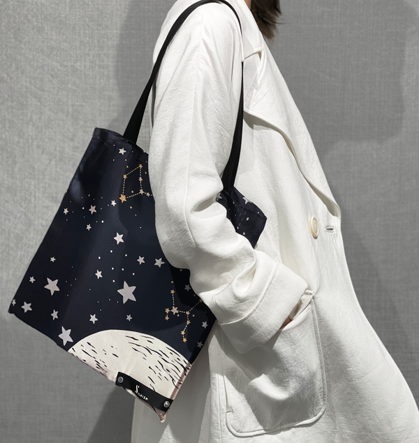 100% Silk Tote bag - Starry night