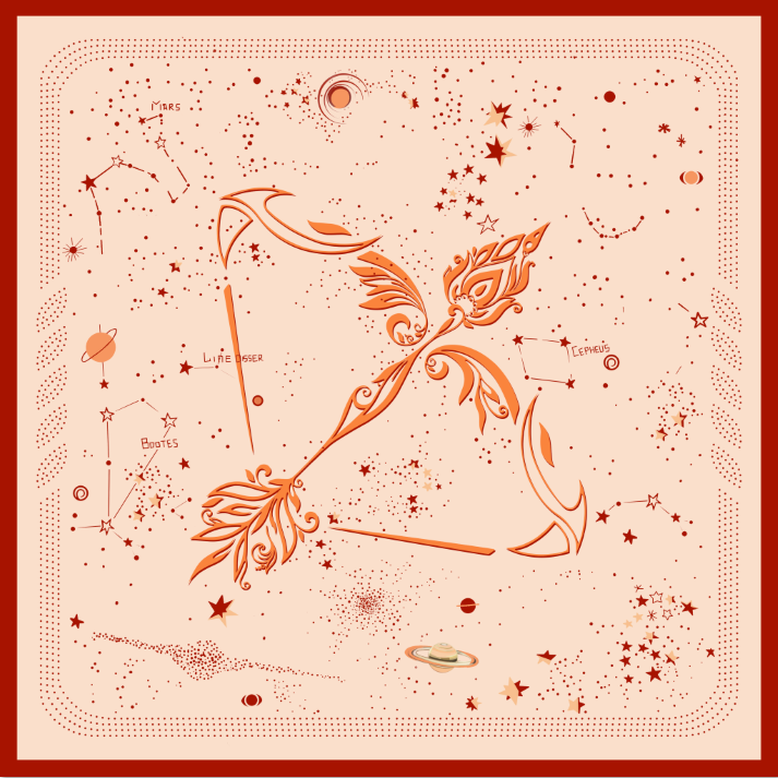 Zodiac silk scarves - Sagittarius